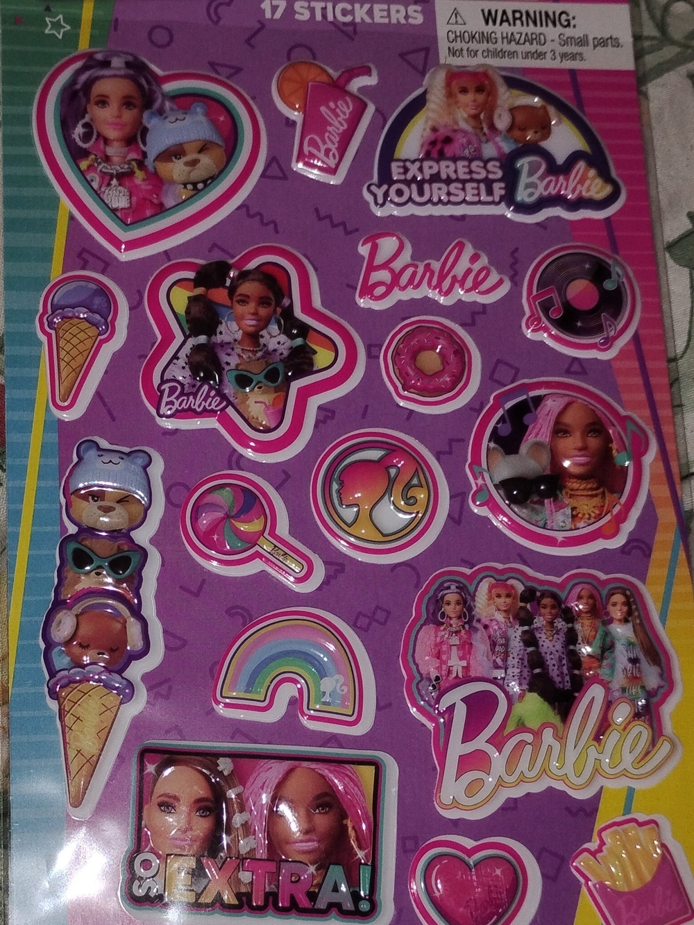 Barbie 3D Stickers Pack - Pink & Purple